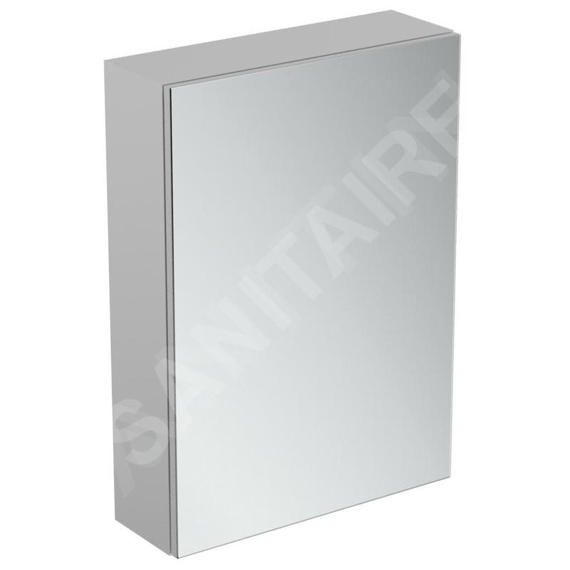 Ideal Standard Mirror&Light - Armoire de toilette avec éclairage LED et prise, 500x700 mm, aluminium T3428AL