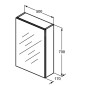 Ideal Standard Mirror&Light - Armoire de toilette avec éclairage LED et prise, 500x700 mm, aluminium T3428AL