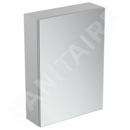 Ideal Standard Mirror&Light - Armoire de toilette avec éclairage LED et prise, 600x700 mm, aluminium T3430AL