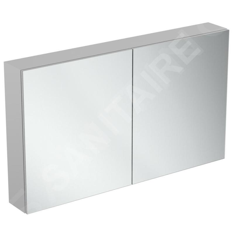 Ideal Standard Mirror&Light - Armoire de toilette avec éclairage LED et prise, 1200x700 mm, aluminium T3499AL Ideal Standard Mirror&Light - Armoire de toilette avec éclairage LED et prise, 1200x700 mm, aluminium T3499AL