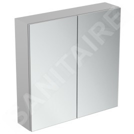 Ideal Standard Mirror&Light - Armoire de toilette avec éclairage LED et prise, 700x700 mm, aluminium T3439AL