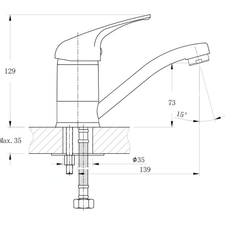 Bruckner Hoffer - Mitigeur de lavabo avec bec pivotant, chrome 424.001.1