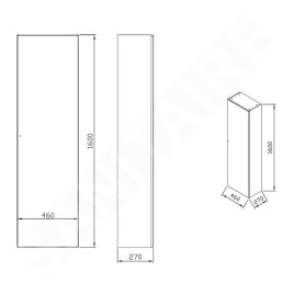 Ravak Formy 460 - Armoire suspendue, 460x270x1600 mm, chêne X000001261