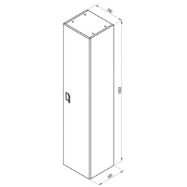 Ravak Comfort - Armoire haute, 400x1600x165 mm, blanc X000001382