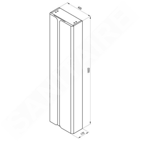 Ravak Balance - Armoire haute, 400x1600x175 mm, blanc/graphite X000001374