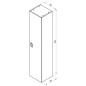Ravak Comfort - Armoire haute, 350x1600x320 mm, blanc X000001383