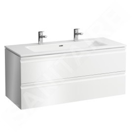 Laufen Pro S - Meuble avec double-lavabo, 1200x545x500 mm, 2 tiroirs, blanc brillant H8619674751071