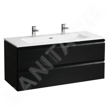 Laufen Pro S - Meuble avec double-lavabo, 1200x545x500 mm, 2 tiroirs, wengé H8619674231071