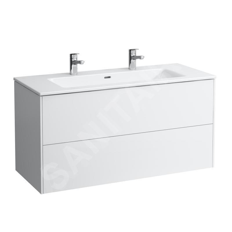 Laufen Pro S - Meuble avec double-lavabo, 1200x610x500 mm, 2 tiroirs, blanc brillant H8649632611071 Laufen Pro S - Meuble avec double-lavabo, 1200x610x500 mm, 2 tiroirs, blanc brillant H8649632611071