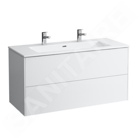 Laufen Pro S - Meuble avec double-lavabo, 1200x610x500 mm, 2 tiroirs, blanc mat H8649632601071