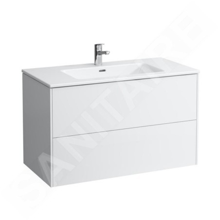 Laufen Pro S - Meuble avec lavabo, 1000x610x500 mm, 2 tiroirs, blanc mat H8649622601041