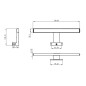 Aqualine Accessoires - Luminaire LED 5W, 300x40x100mm, chromé SA147