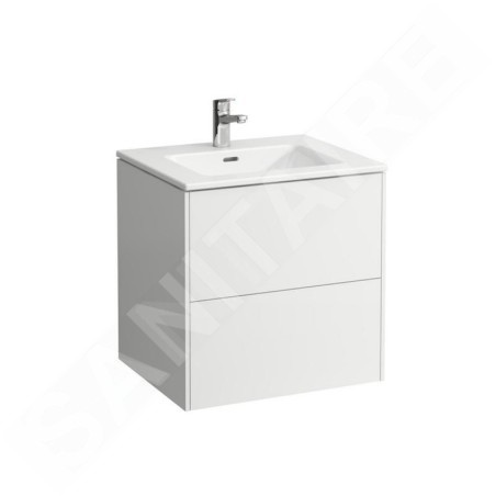 Laufen Pro S - Meuble avec lavabo, 600x610x500 mm, 2 tiroirs, blanc mat H8649602601041