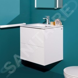 Laufen Pro S - Meuble avec lavabo, 600x610x500 mm, 2 tiroirs, blanc mat H8649602601041