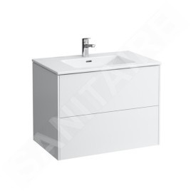 Laufen Pro S - Meuble avec lavabo, 800x610x500 mm, 2 tiroirs, blanc brillant H8649612611041