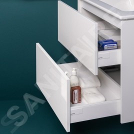 Laufen Pro S - Meuble avec lavabo, 800x610x500 mm, 2 tiroirs, blanc brillant H8649612611041