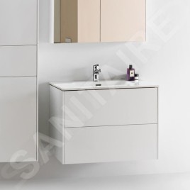 Laufen Pro S - Meuble avec lavabo, 800x610x500 mm, 2 tiroirs, blanc brillant H8649612611041