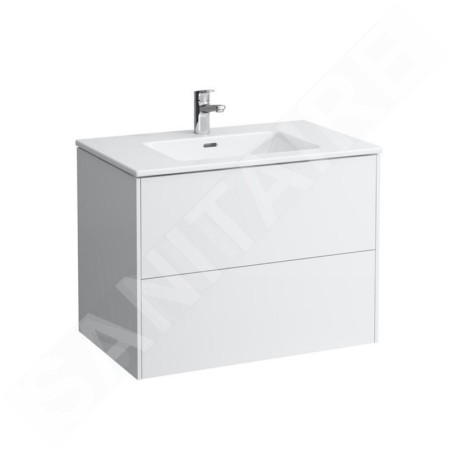 Laufen Pro S - Meuble avec lavabo, 800x610x500 mm, 2 tiroirs, blanc mat H8649612601041