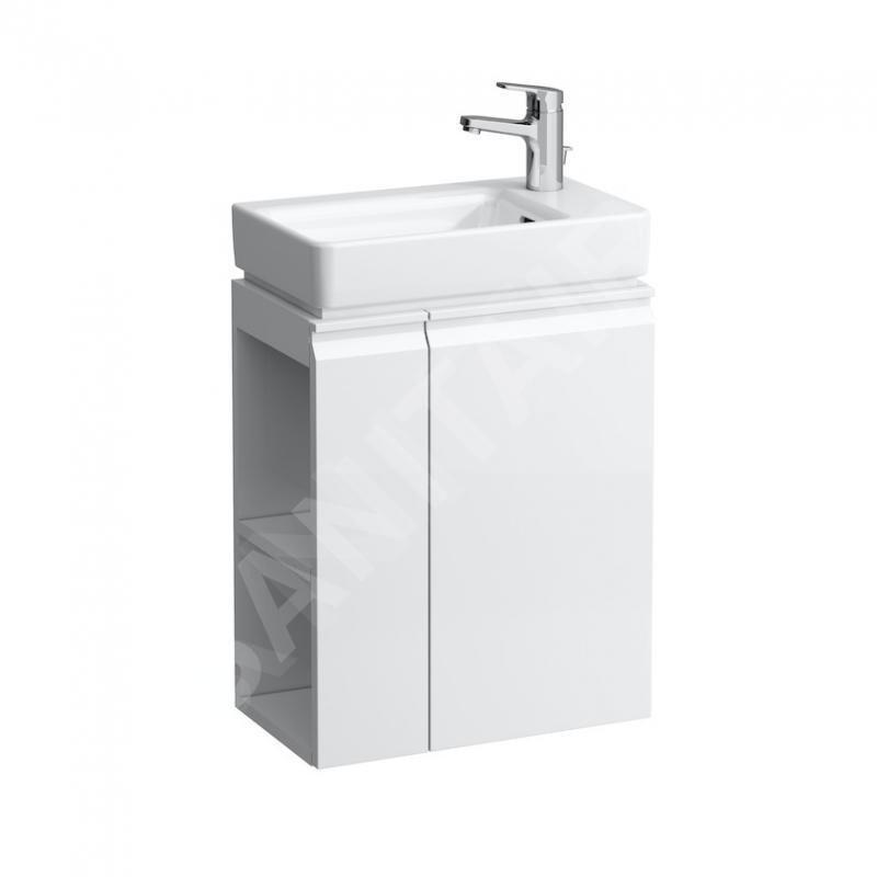 Laufen Pro S - Meuble pour lave-mains avec porte et étagère latérale à gauche, 470x275x605 mm, blanc brillant H4830020954751 Laufen Pro S - Meuble pour lave-mains avec porte et étagère latérale à gauche, 470x275x605 mm, blanc brillant H4830020954751