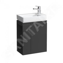 Laufen Pro S - Meuble pour lave-mains avec porte et étagère latérale à gauche, 470x275x605 mm, graphite mat H4830020954801