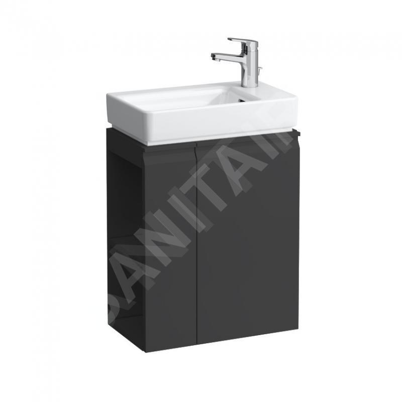 Laufen Pro S - Meuble pour lave-mains avec porte et étagère latérale à gauche, 470x275x605 mm, graphite mat H4830020954801 Laufen Pro S - Meuble pour lave-mains avec porte et étagère latérale à gauche, 470x275x605 mm, graphite mat H4830020954801
