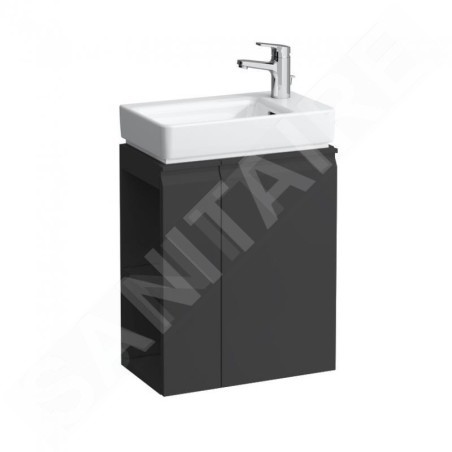 Laufen Pro S - Meuble pour lave-mains avec porte et étagère latérale à gauche, 470x275x605 mm, graphite mat H4830020954801