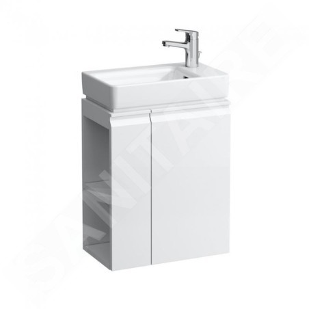 Laufen Pro S - Meuble pour lave-mains avec porte et étagère latérale à gauche, 470x275x605 mm, blanc mat H4830020954631