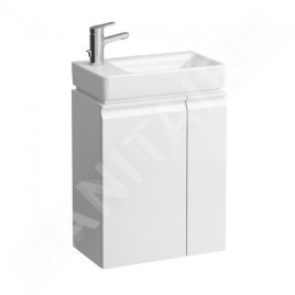 Laufen Pro S - Meuble avec lavabo, siphon et étagère latérale à droite, 480x280x690 mm, blanc mat H8629654631041