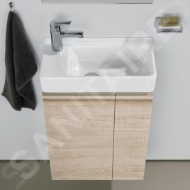 Laufen Pro S - Meuble pour lave-mains avec porte et tablette latérale à droite, 470x275x605 mm, chêne clair H4830010954791