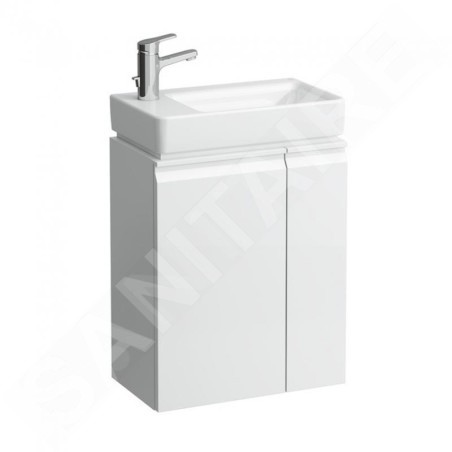 Laufen Pro S - Meuble pour lave-mains avec porte et étagère latérale à droite, 470x275x605 mm, blanc mat H4830010954631
