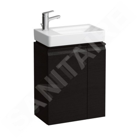 Laufen Pro S - Meuble pour lave-mains avec porte et tablette latérale à droite, 470x275x605 mm, wengé H4830010954231
