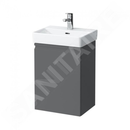 Laufen Pro S - Meuble pour lave-mains avec porte, 415x320x580 mm, charnières à gauche, graphite mat H4833010964801