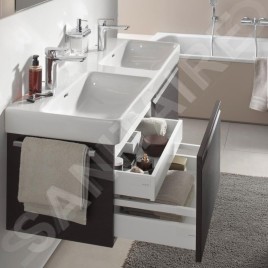 Laufen Pro S - Meuble pour lavabo 1260x450x390 mm, 2 tiroirs, blanc brillant H4835720964751