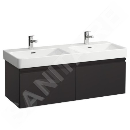 Laufen Pro S - Meuble pour lavabo 1260x450x390 mm, 2 tiroirs, graphite mat H4835720964801