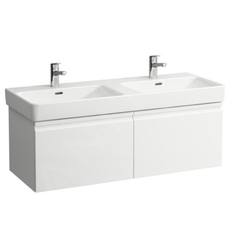 Laufen Pro S - Meuble pour lavabo 1260x450x390 mm, 2 tiroirs, blanc brillant H4835710964751