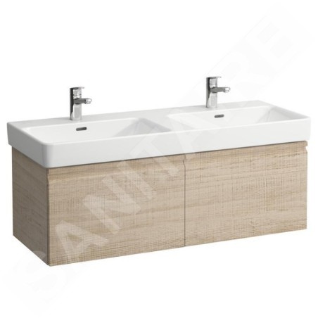 Laufen Pro S - Meuble pour lavabo, 1260x450x390 mm, 2 tiroirs, chêne brillant H4835710964791