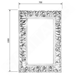 Sapho Miroirs - Miroir Zeegreas dans un cadre, 700x1000 mm, argenté IN432