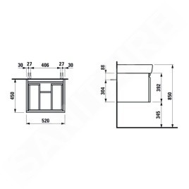 Laufen Pro - Meuble pour lavabo, 520x450x390 mm, 1 tiroir, blanc mat H4830340954631