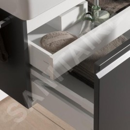 Laufen Pro - Meuble pour lavabo, 570x450x390 mm, 1 tiroir, wengé H4830420954231