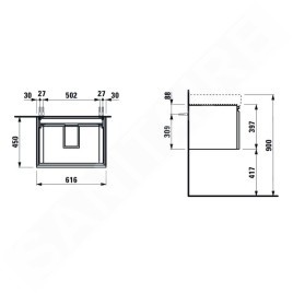 Laufen Pro S - Meuble pour lavabo, 615x450x390 mm, 1 tiroir, blanc mat H4834220964631
