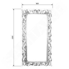 Sapho Miroirs - Miroir en cadre Scule, 800x1500 mm, argenté IN334