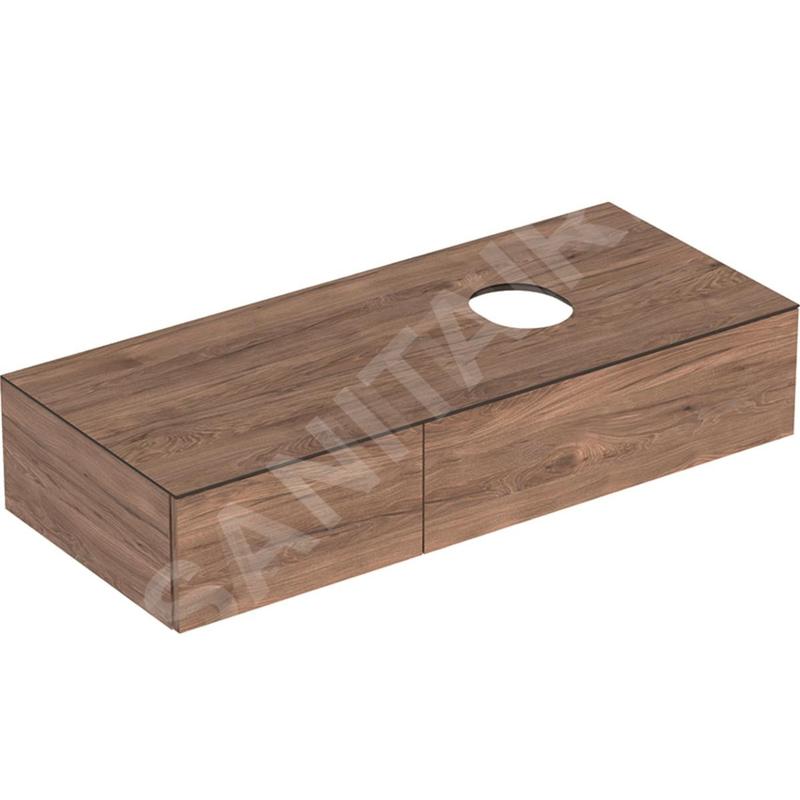 Geberit VariForm - Meuble pour lavabo, 1200x510x235 mm, 2 tiroirs, plage de dépose et siphon, noyer 501.174.00.1 Geberit VariForm - Meuble pour lavabo, 1200x510x235 mm, 2 tiroirs, plage de dépose et siphon, noyer 501.174.00.1