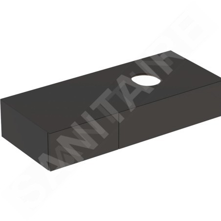 Geberit VariForm - Meuble vasque, 1350x510x235 mm, 2 tiroirs, siphon anti-odeurs, lave 501.178.00.1