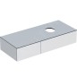 Geberit VariForm - Meuble pour lavabo 1350x510x235 mm, 2 tiroirs, plage de dépose et siphon, blanc brillant / blanc mat Geberit VariForm - Meuble pour lavabo 1350x510x235 mm, 2 tiroirs, plage de dépose et siphon, blanc brillant / blanc mat