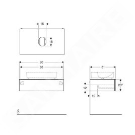 Geberit VariForm - Meuble pour lavabo, 900x510x235 mm, un tiroir, plage de dépose et siphon, lave 501.166.00.1