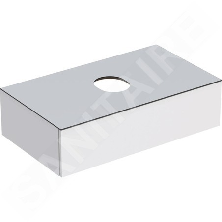 Geberit VariForm - Meuble sous lavabo 900x510x235 mm, un tiroir, plage de dépose et siphon, blanc brillant / mat blanc