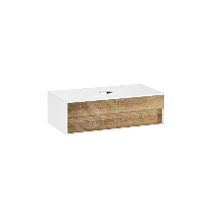 Ravak Step - Lavabo SD, 1000x540x305 mm, 1 tiroir, blanc/noyer X000001418
