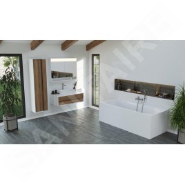 Ravak Step - Lavabo SD, 1000x540x305 mm, 1 tiroir, blanc/noyer X000001418