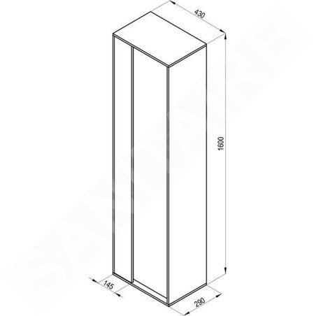 Ravak Step - Armoire haute SB, 430x290x1600 mm, blanc/noyer X000001420