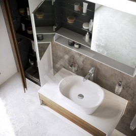 Ravak Step - Armoire de toilette MC, 1000x740x150 mm, 2 portes, avec éclairage LED, blanc brillant X000001421